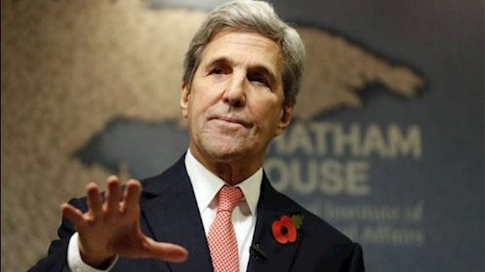  'US Secretary of State John Kerry speaks at The Royal Institute of International Affairs, at Chatham House, in London, Monday, Oct'