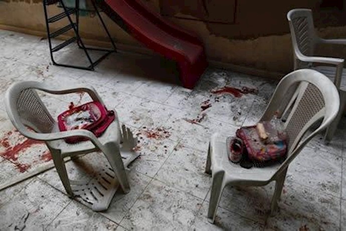 Heartbreaking aftermath of Syrian nursery school bombing as six children killed