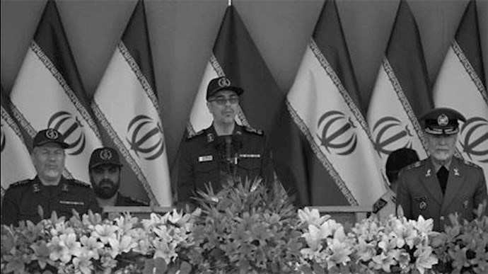  'Iranian General Mohammad Bagheri, chief of staff of Irans armed forces, speaks during the annual military parade, on Sept'