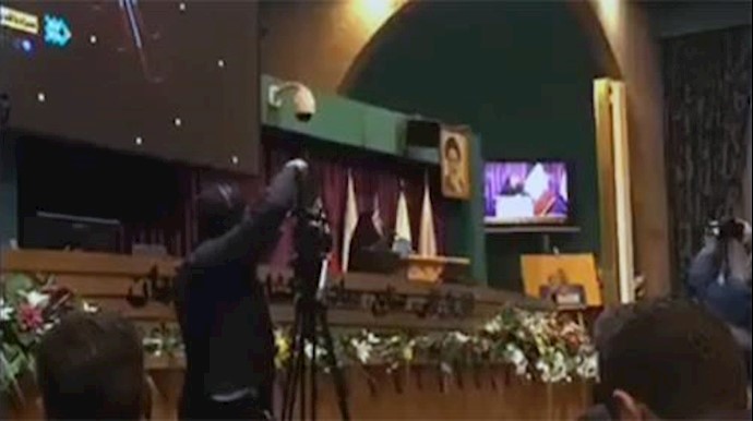  'Iranians disrupted a speech by a govenmnet official in protest'