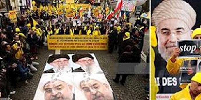  'Iranians demonstrate in Paris as Rouhani visit France to escape from the isolation in the region'