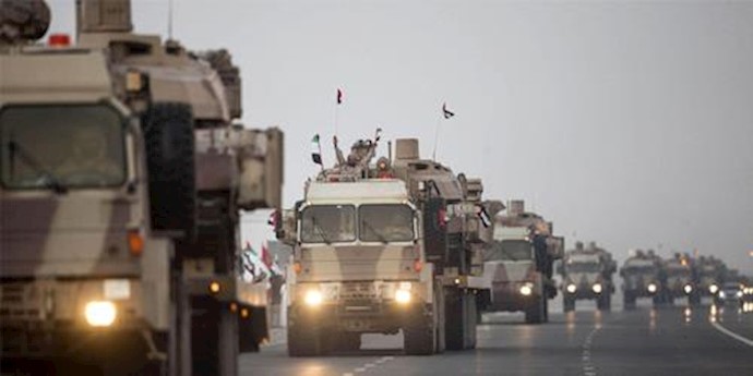  'A convoy of UAE military vehicles and personnel travels from Al Hamra Military Base to Zayed Military City [file photo]'