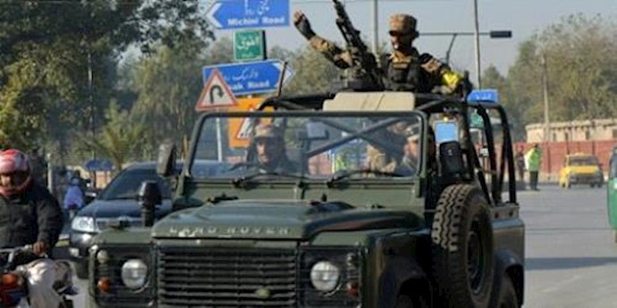  'Pakistani army troops patrol in Peshawar, where the military has been intensifying its offensive against Islamist militants'