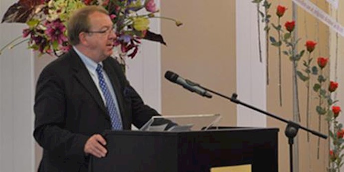  'Former European lawmaker Struan Stevenson has given a presentation of his recent book on the Iranian opposition in an event at The Hague.'