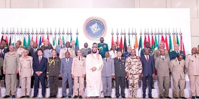  'Saudi Defence Minister with the chiefs of staff of the Saudi-led Islamic Military Counter Terrorism Coalition during a meeting Riyadh on March 27'