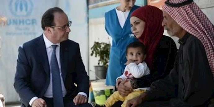 Hollande visits Syrian refugee camp in Lebanon