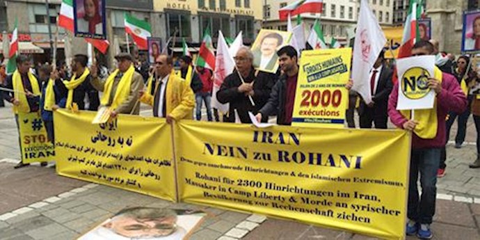 Rally in Austria denouncing human rights abuses in Iran