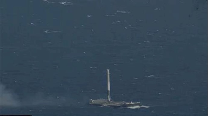 Unmanned SpaceX rocket launches satellite, and lands on ship at sea