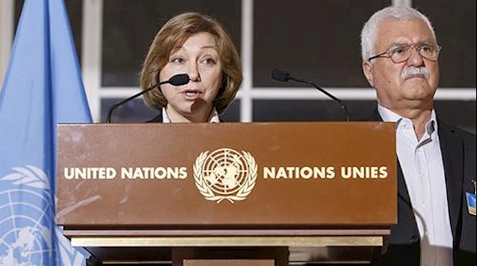  'Syrian Opposition officials, Basma Kodmani and George Sabra'