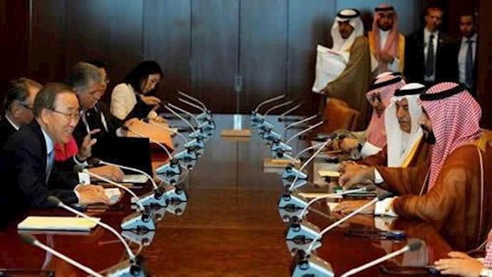 Saudi deputy crown prince meets U.N. chief at the U.N. headquarters in New York