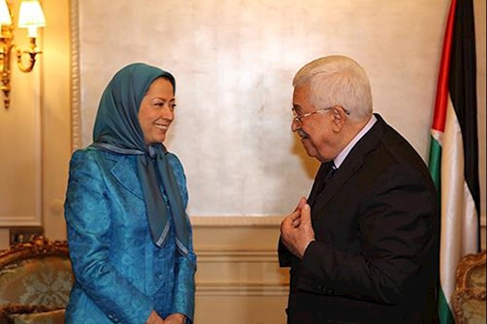 Iranian Resistance President-elect Mrs. Maryam Rajavi meets Palestinian President, Mahmoud Abbas