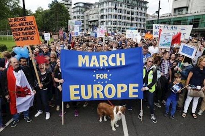 London: ‘March for Europe’, Thousands of European Union supporters parade