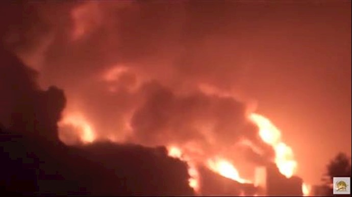  'Camp Liberty on Fire after Monday missile attack'