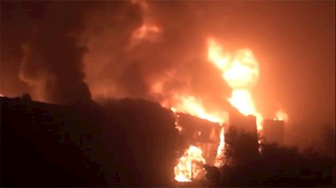  'Fire after attack on Camp Liberty, July 4, 2016'