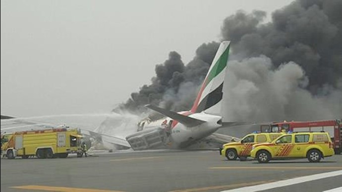 Emirates airline plane crash-lands at Dubai airport
