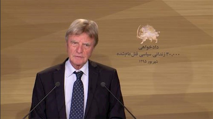  'French Foreign Minister Bernard Kouchner Speaks at the conference on calling for justice for victims of 1988 mass executions in Iran'