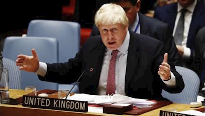  'British Foreign Secretary Boris Johnson speaks at a meeting of the United Nations Security Council, September 21'