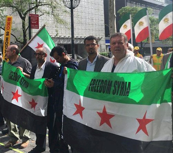 New York: Angry Protesters Call for Liberating Iran from Rouhani’s Regime