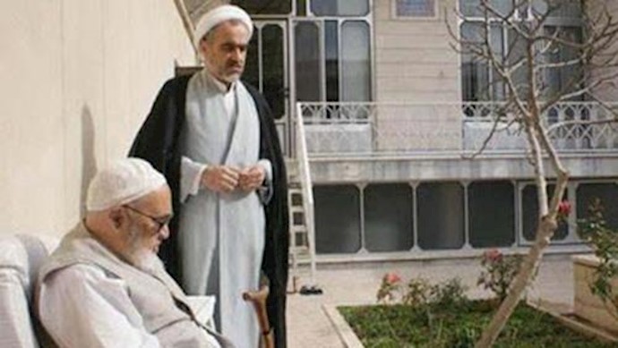  'Ayatollah Montazeri and his son Ahmad'