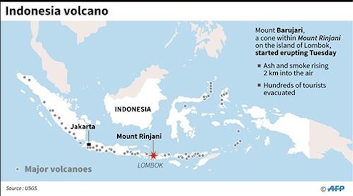 Tourists evacuated as Indonesian volcano erupts