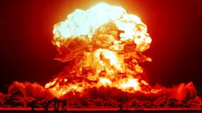  'A mushroom cloud from an atomic explosion'