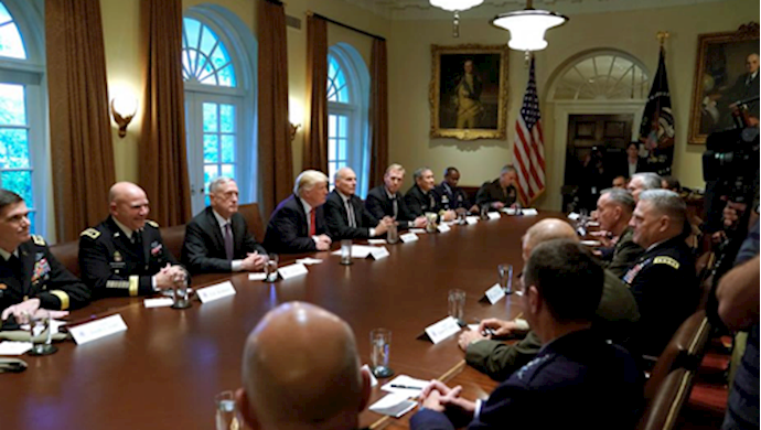  'U.S. President Donald Trump participates in a briefing with senior military leaders at the White House in Washington, U.S., October 5, 2017. REUTERS'
