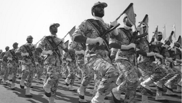  'Members of IRGC march during a parade in Tehran September 22, 2011.'