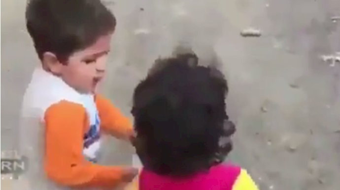 VIDEO: Quake-hit boy in Iran insists on feeding his friend