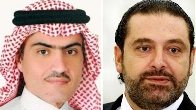  'Saudi Arabia’s Gulf Affairs Minister Thamer al-Sabhan (L) was speaking about Lebanons Hariri'