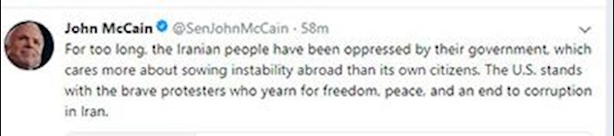 Senator John McCain supports the uprisings in Iran