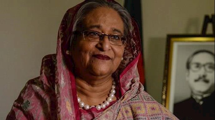  'Bangladeshs Prime Minister Sheikh Hasina Wazed speaks with a reporter during the United Nations General Assembly'