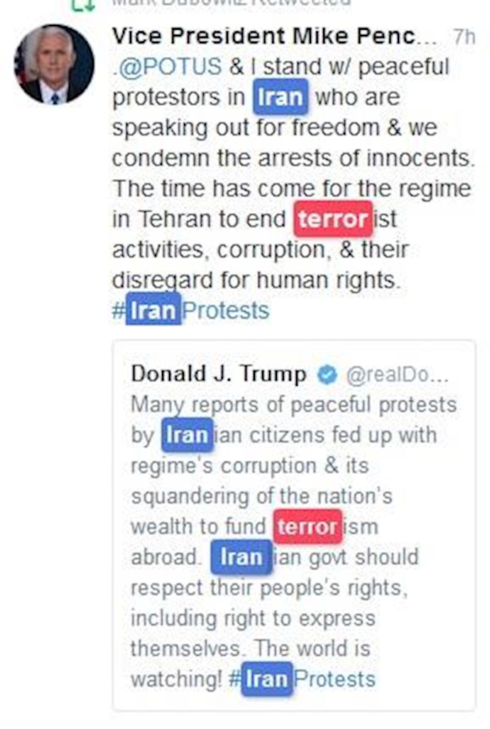 Vice President Mike Pence condemned the arrest of protesters in Iran