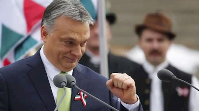  'Hungarian Prime Minister Viktor Orban gestures during Hungarys National Day celebrations  inBudapest,Hungary March 15, 2017.'