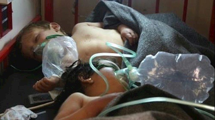  'Syrian children receive treatment in the town of Maaret al-Noman, following a suspected chemical weapons attack in Khan Sheikhun'