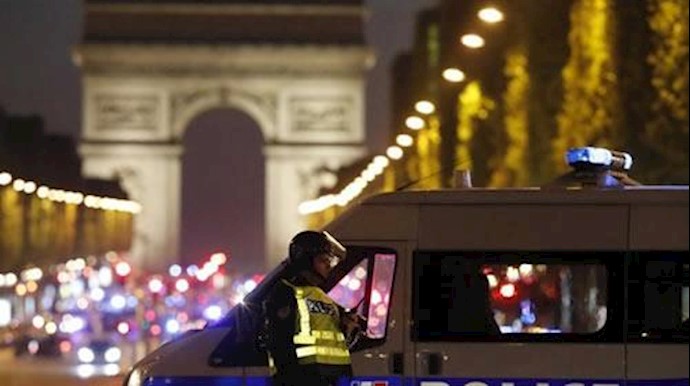  'Police secure the champs Elysees Avenue after one policeman was killed and another wounded in a shooting incident in Paris, France, April 20, 2017.'