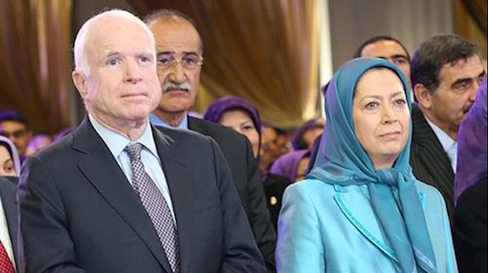  'Senator McCain meeting Maryam Rajavi and PMOI freedom fighters in Tirana, Albania'