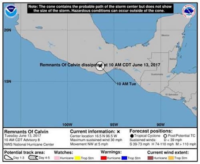 Remnants of Tropical Storm Calvin cause flooding in Mexico
