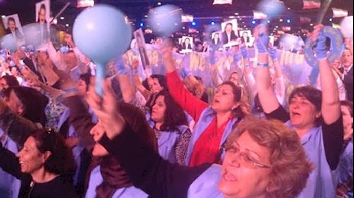  'The National Council of Resistance of Iran holds a boisterous rally each year in France'