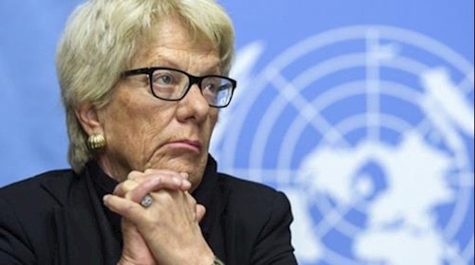  'Former UN prosecutor Carla del Ponte during a press conference in Geneva'