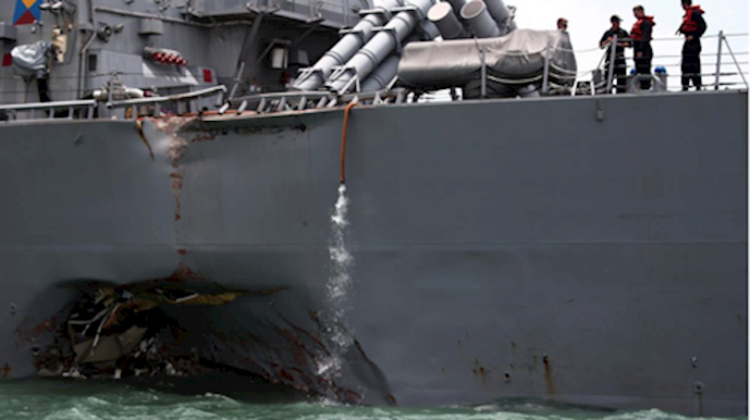 Ten sailors missing after U.S. warship, tanker collide near Singapore