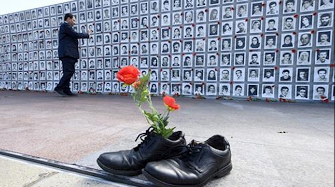  'A memorial to the victims of the 1988 massacre in Iran on display at the United Nations European Headquarters in Geneva, Sept. 15'
