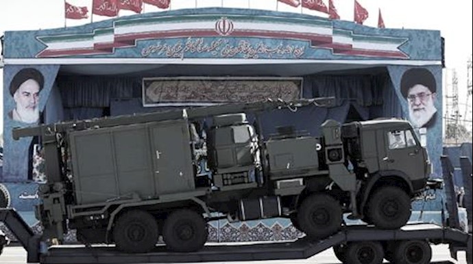  'A long-range S-300 missile system is displayed by Irans army during a parade marking National Army Day, in Tehran, Iran'