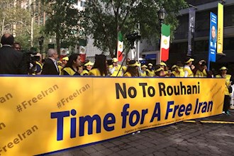  'Iranians supporters of the Resistance demonstrate in NY against Rouhani's presence at the UN General Assembly' Title='Iranians supporters of the Resistance demonstrate in NY against Rouhani's presence at the UN General Assembly'