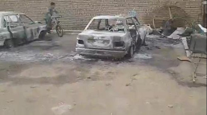 Takestan, Iran; protesters clashed with the security forces on the 5th day of protests