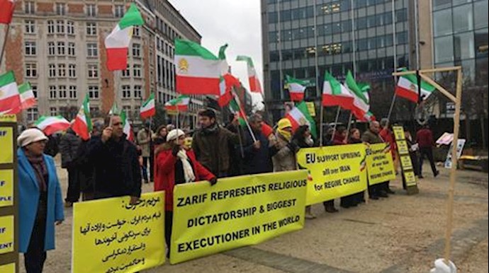  'Iranian opposition protest ahead of the Iran nuclear talks in Brussels'