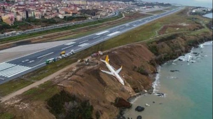 VIDEO: Turkish passenger plane goes off runway metres away from sea