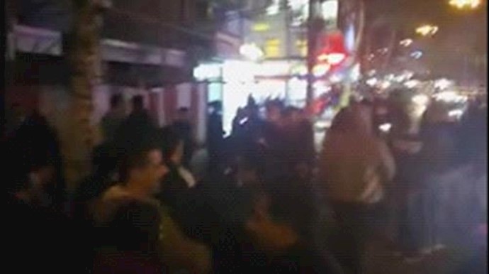 Iran, Khuzestan Province; people chant death to the dictator.