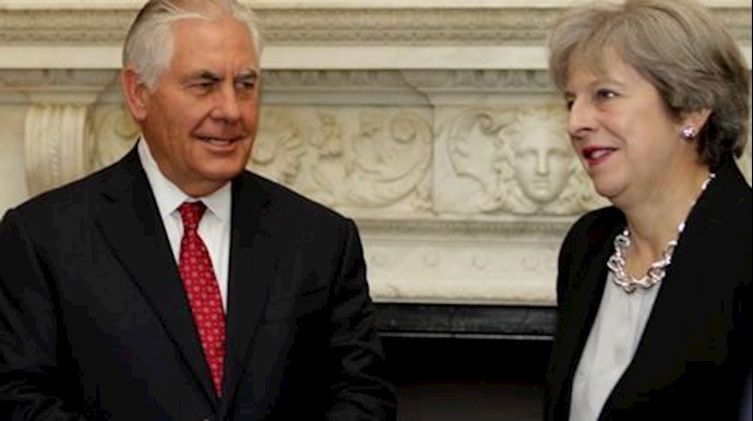  'US Secretary of State Rex Tilerson and Prime Minister Teresa May meet in London'
