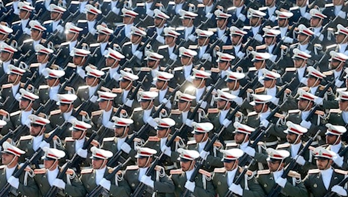  'Iranian troops march in a parade marking National Army Day  '