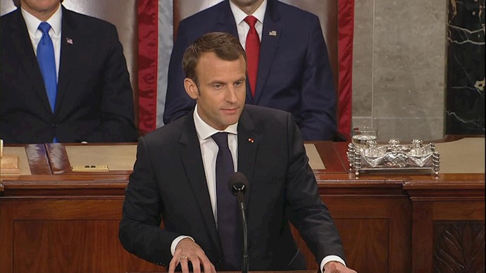  'Mike Pence and Paul Ryan watch French President Emmanuel Macron address Congress'